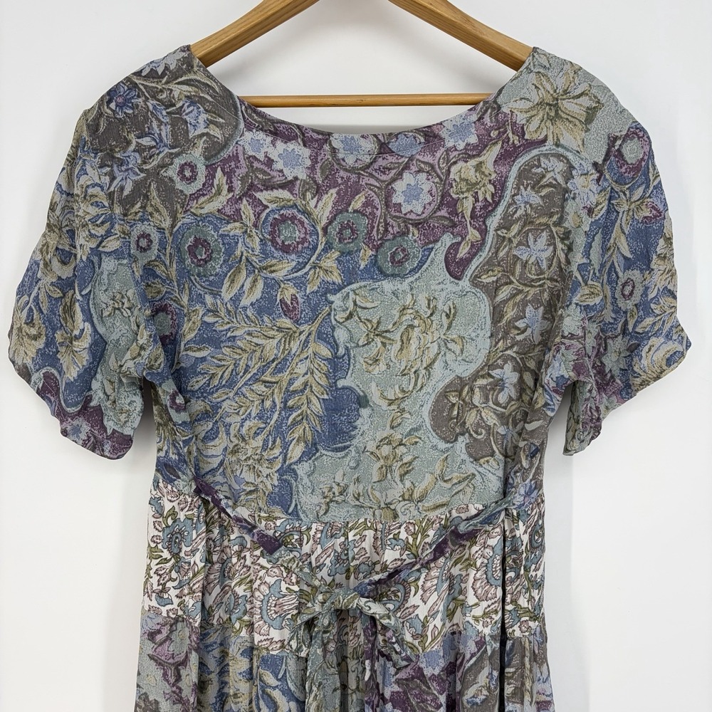 Nostalgia Vtg 90s Floral Dress M Cottagecore Fairy Grunge Boho Romantic Tiered - Picture 12 of 14